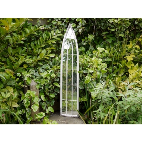 BEAUTIFUL SLIM RUSTIC GOTHIC ARCH STYLE HOME OR GARDEN PANEL MIRROR (3373)