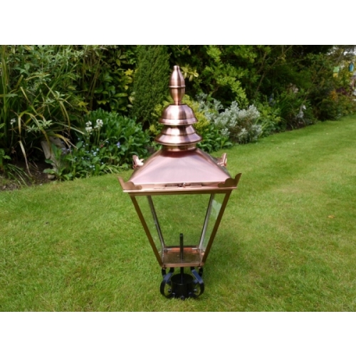 VICTORIAN LANTERN LAMP POST TOP IN STAINLESS STEEL IN BRUSHED COPPER FINISH 3529